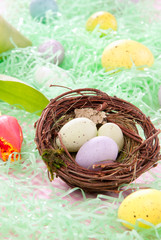 Colorful painted Easter eggs