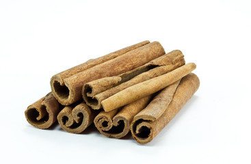 Cinnamon Sticks Isolated on White