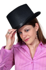 Woman Wearing a Top hat