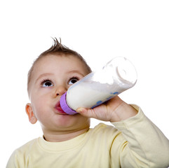 Baby is drinking milk