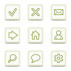 Basic web icons, white glossy buttons