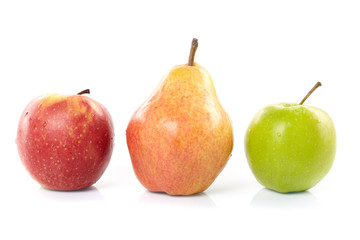 fresh fruits on the white