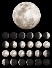 Papier Peint photo Lavable Pleine lune Lunar Phases