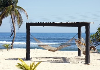 Two Hammocks on Beach