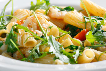 Rigatoni mit Garnelen