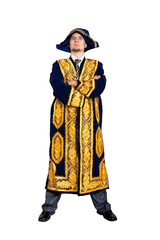 Serious Businessman in Asian national costume