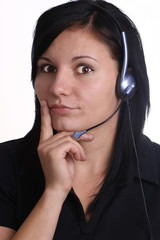 junge Frau mit Headset