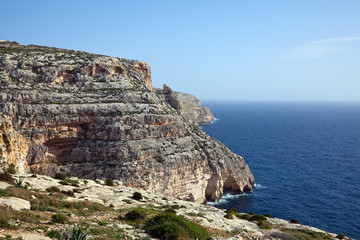 Fototapeta na wymiar Cliffs of wyspach maltańskich
