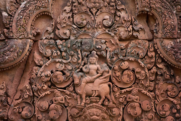 Banteay Srei temple, in Angkor Wat, Cambodia.