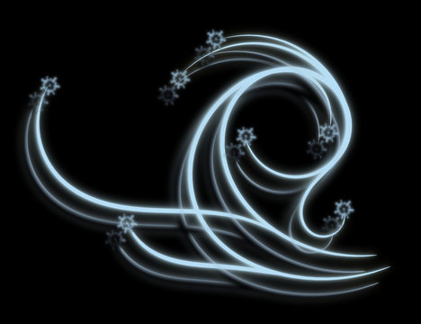 Blue Glowing Snow Swirl