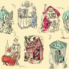 Fairy tale toile, a seamless background