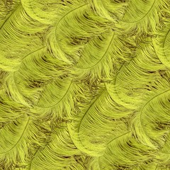 seamless chartreuse feathers
