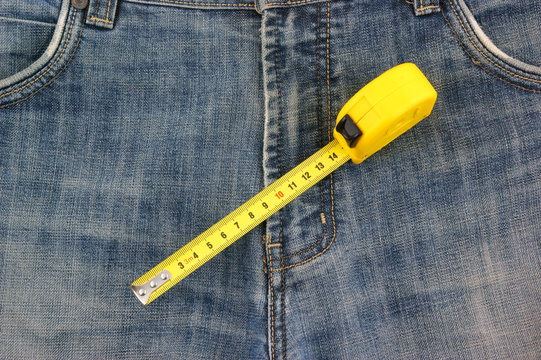 Blue jeans and measure tape