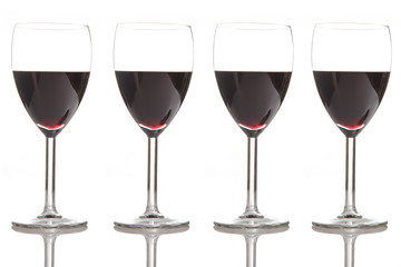 Rotweingläser Anordnung