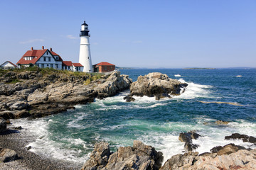 Lighthouse in Portland, Maine - obrazy, fototapety, plakaty