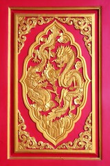 Traditional Chinese art pattern at temple door