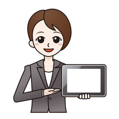 タブレットPCを持つ女性