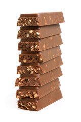 Stack of chocolate pieces