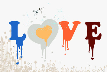 Dripping Heart with Love text