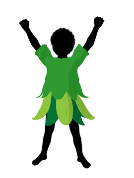 African American Boy Fairy Silhouette Illustration