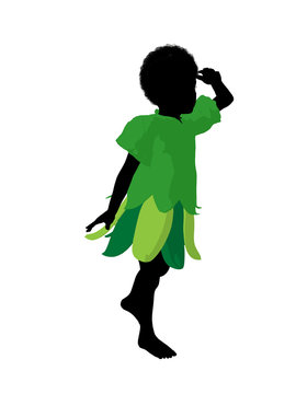 African American Boy Fairy Silhouette Illustration
