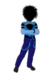 Punker Boy Silhouette Illustration