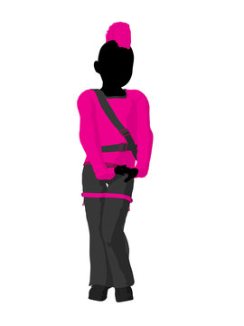 Punker Girl Silhouette Illustration