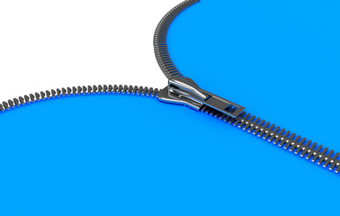 Steel zipper over white background © Ilona Baha