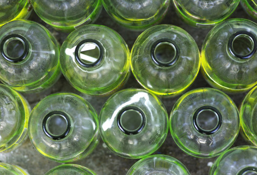 row of empty bottle