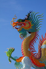colorful chinese dragon statue
