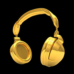 3D Headphone in Gold