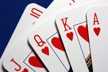 Pokerkarten Herz Royal Flush