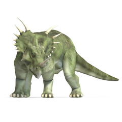 Dinosaur Styracosaurus. 3D rendering with clipping path and