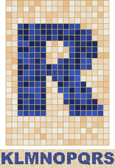 Mosaic Font. K-S.