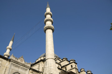Fototapeta na wymiar Istanbul - Yeni Cami (New Mosque) - low angle perspective view
