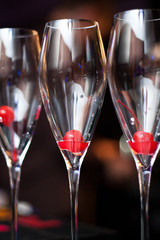 glasses with cherries