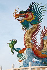 Chinese style dragon statue, taken in Thailand