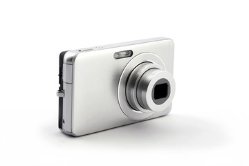 silver digital compact photo camera