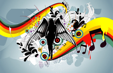 abstract angel color shape vector