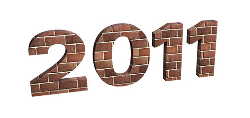 The year 2011 made from bricks
