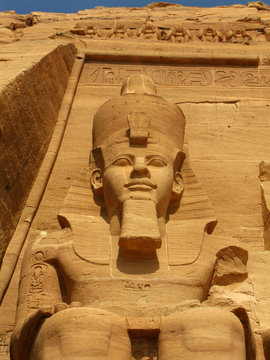 Awesome Temple of Pharaoh Ramses II in Abu Simbel, Egypt.