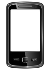 Smart phone with white screen.