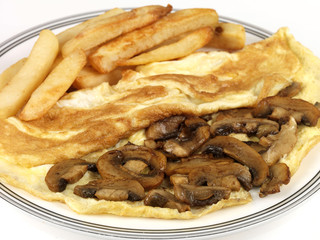 Mushroom Omelette with Chips