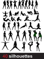 Collection of forty silhouettes