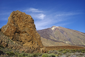 Volcano El Teide and Los Roques. Island Tenerife, Spain.