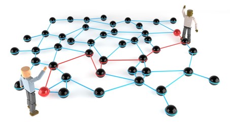 Searching for the right person in a business network