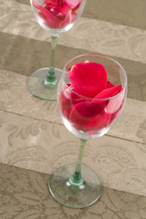 Romantic Evening with Wine and Roses