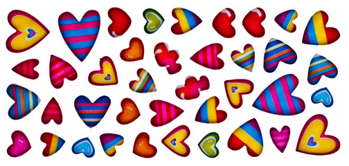 Fototapeta na wymiar Colorful heart shape isolated on white background