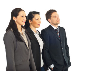 Group of business people looking to the future