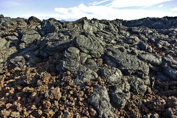 Stones of volcanic flow give a beautiful  structure